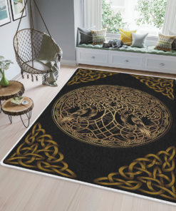 Viking Raven And Yggdrasil Tree Of Life Viking Area Rug