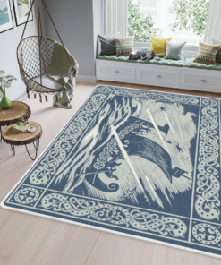Viking Ship At Sea Viking Area Rug