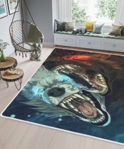 Geri And Freki - Odin'S Wolves Viking Area Rug