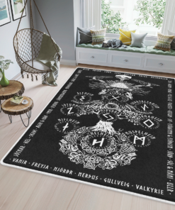 Yggdrasil Tree Of Life And Rune Viking Area Rug