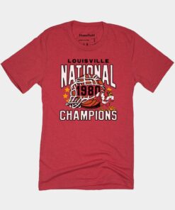 1980 Louisville Basketball Champs Red Tee