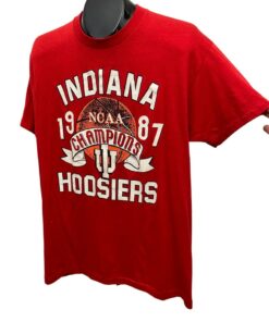 1980s Hoosiers T Shirt, 1987 Indiana University Hoosier IU Champs Graphic Shirt, Gifts For NCAA Fans