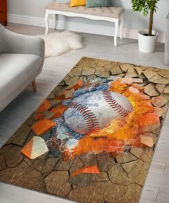 Peeking Baseball Baseball Rug