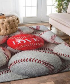 Love Baseball Rug, Sport Lover Rug