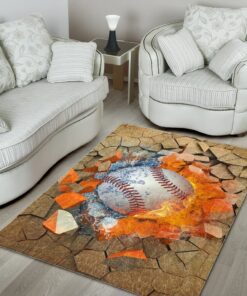 Peeking Baseball Baseball Rug
