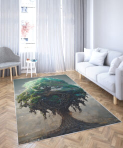 Watercolor Art Tree of Life Viking Rugs for Family
