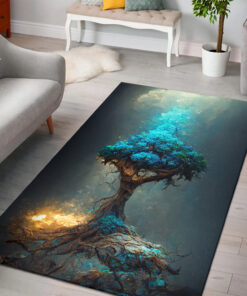 Watercolor Art Tree of Life Viking Area Rugs for Living Room