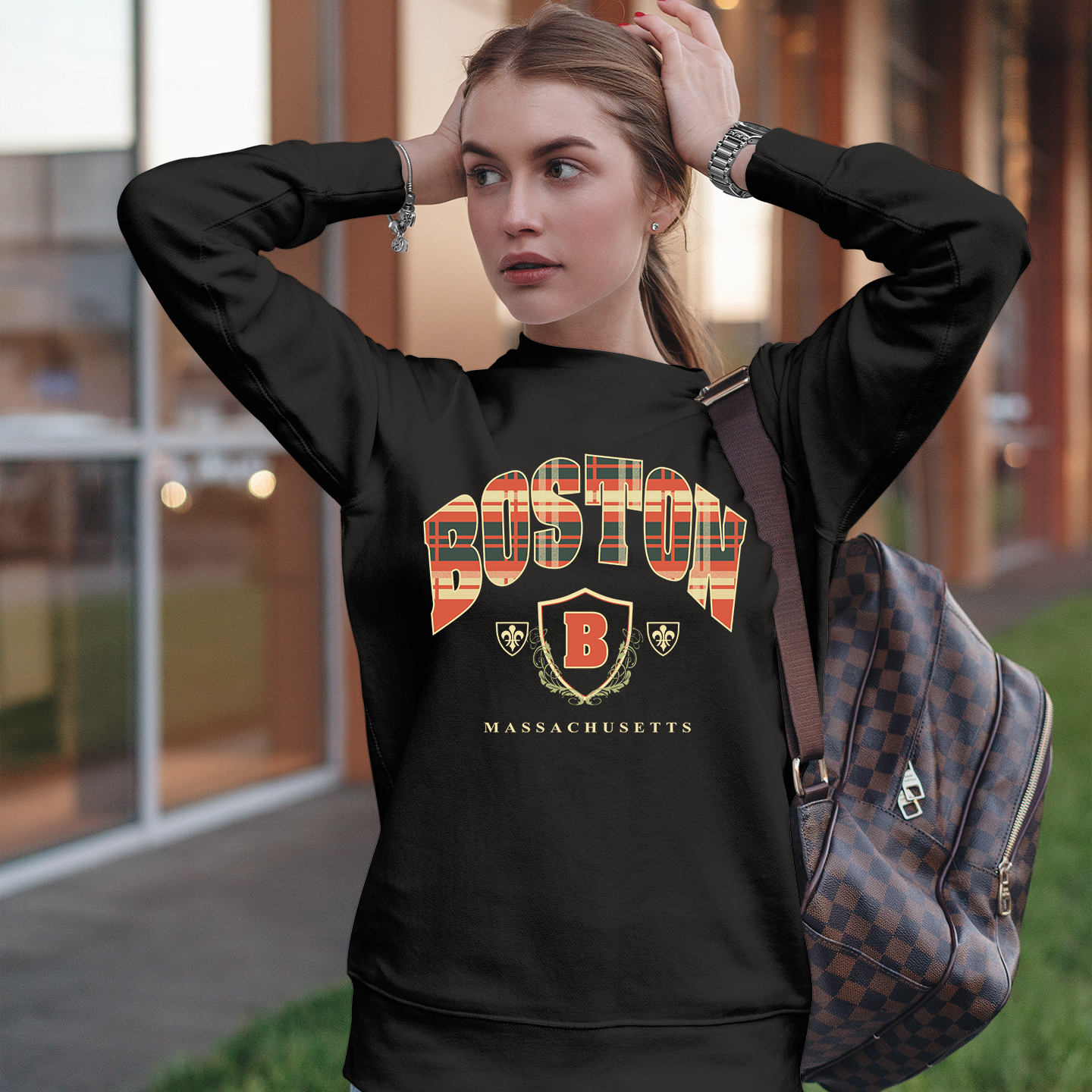 Vintage 90' Boston Massachusetts University Crewneck Sweatshirt - Image 2
