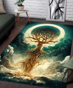 Watercolor Art Tree of Life Area Rugs for Living Room