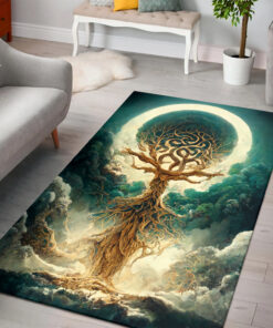Watercolor Art Tree of Life Area Rugs for Living Room