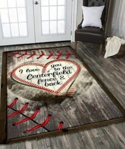I Love You Baseball Rug