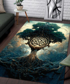 Watercolor Art Tree of Life Area Rugs for Bedroom