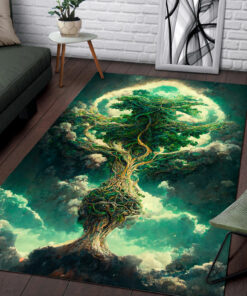 Watercolor Art Tree of Life Viking Rugs