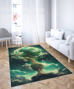 Watercolor Art Tree of Life Viking Rugs
