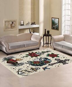 Custom Tattoo Flash Area Rugs Modern Carpet for Home Dining Room Living Room Decoration