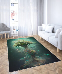 Watercolor Art Tree of Life Viking Rugs for Living Room