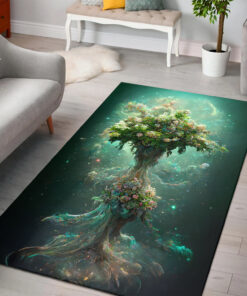Watercolor Art Tree of Life Viking Rugs for Living Room