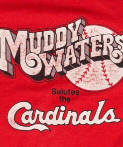 80s Muddy Waters Salutes The Cardinals T Shirt - Men'S Medium, Women'S Large, Vintage Red St. Louis Music Venue Graphic Shirt
