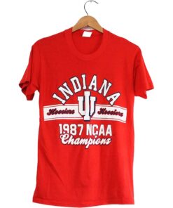 80’s Red Indiana University NCAA Cotton T-Shirt, IU Sweatshirt, Indiana Hoosiers Shirt Gifts For NCAA Fans