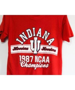 80’s Red Indiana University NCAA Cotton T-Shirt, IU Sweatshirt, Indiana Hoosiers Shirt Gifts For NCAA Fans