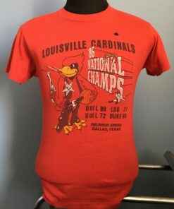 80s Vintage Louisville Cardinals University 1986 National Champs Cards Basketball Lsu Tigers Duke Blue Devils College NCAA Shirt