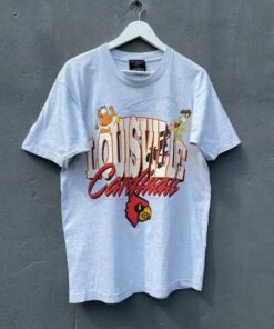 90s Garfield Louisville Cardinals T Shirt Garment Graphics Reprinted, Uofl Sweatshirt, University of Louisville Sweatshirt