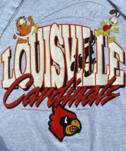 90s Garfield Louisville Cardinals T Shirt Garment Graphics Reprinted, Uofl Sweatshirt, University of Louisville Sweatshirt