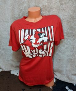 90s Louisville Cardinals football Tee Vintage Puff Ink Screen Print