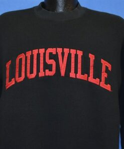 90s Louisville University Cardinals Black College Sweatshirt Medium