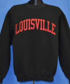 90s Louisville University Cardinals Black College Sweatshirt Medium