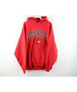 90s Mens XL Faded University of Louisville Spell Out Hoodie Sweatshirt, Vintage University of Louisville Hoodie, Vintage Mens Hoodie, 1990s
