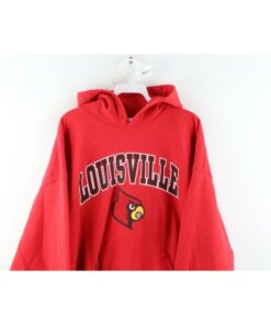 90s Mens Xl Faded University Of Louisville Spell Out Hoodie Sweatshirt, Vintage University Of Louisville Hoodie, Vintage Mens Hoodie, 1990s