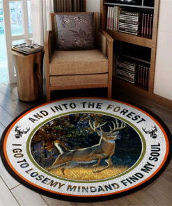 And Into the forest I go Deer Round Rug, Carpet