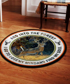 And Into the forest I go Deer Round Rug, Carpet