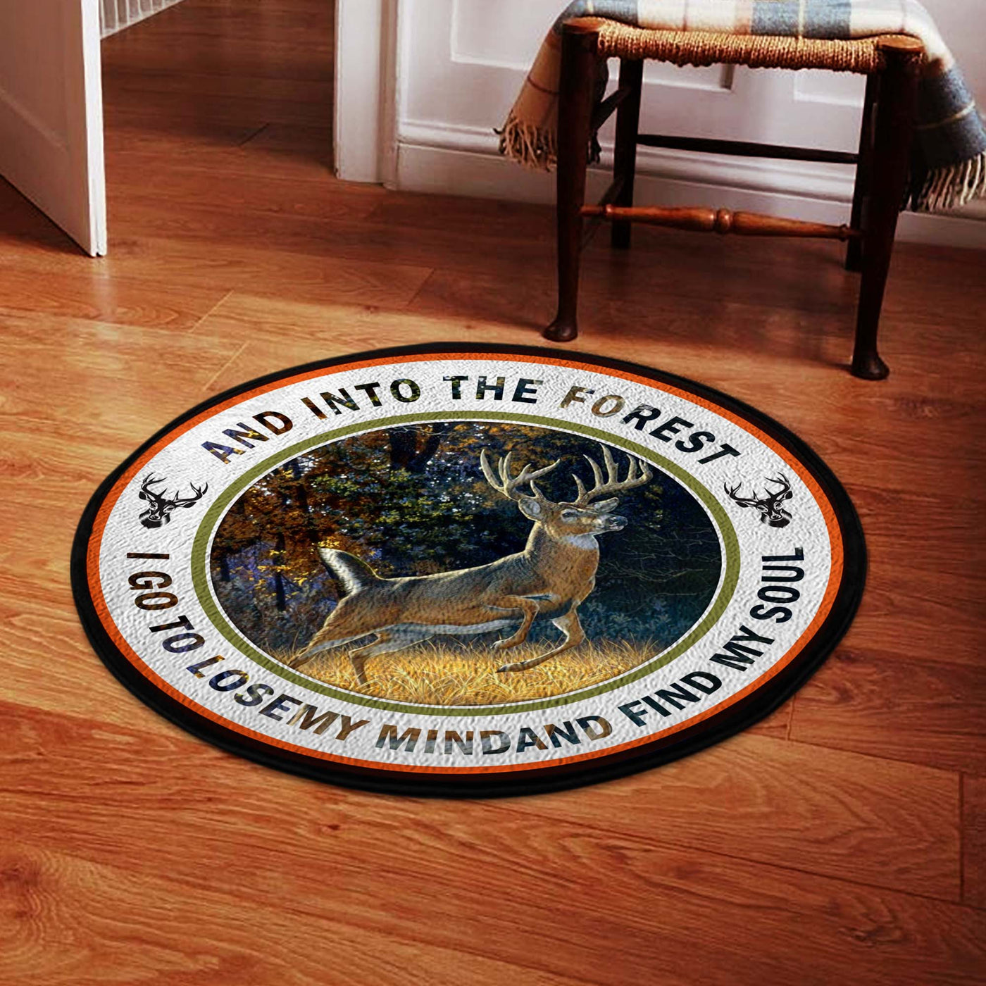 And Into the forest I go Deer Round Rug, Carpet