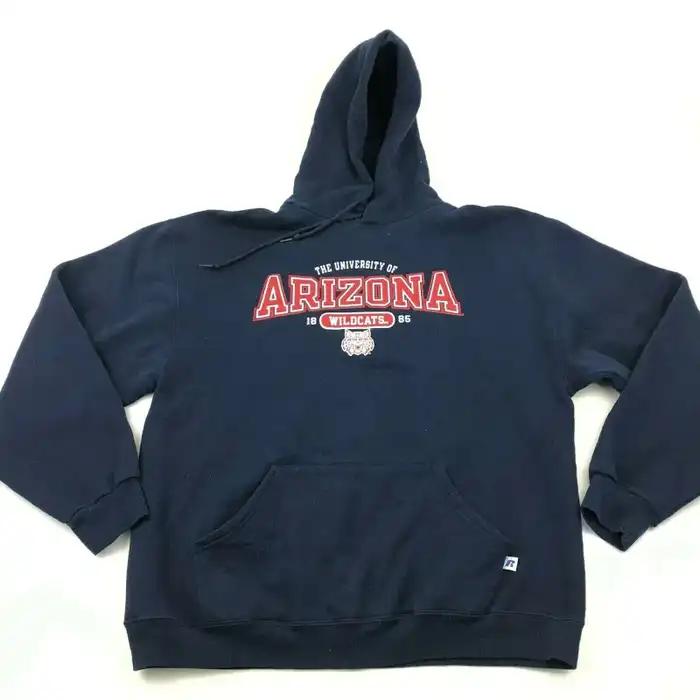 Arizona Wildcats Sweater Hoodie Blue Red Pullover Long Sleeve Russell