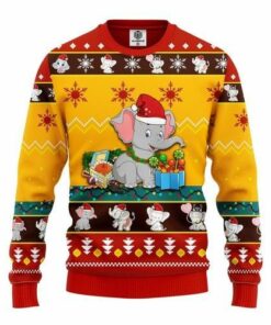 Baby Elephant Ugly Christmas Sweater, All Over Print Sweatshirt, Ugly Sweater, Christmas Sweaters, Hoodie, Sweater