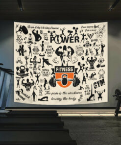 Banner Flag Tapestry For Home Gym Decor Fitness Club Motivational Wall Art