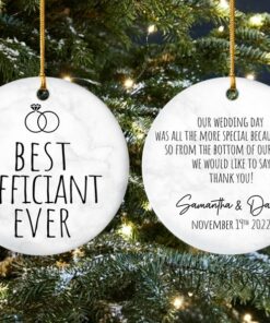 Best Officiant Ever Ceramic Ornament, Funny Wedding Officiant Wedding Crew Gift, Wedding Party Ornament With Sayings, Officiant Gift Idea
