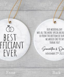 Best Officiant Ever Ceramic Ornament, Funny Wedding Officiant Wedding Crew Gift, Wedding Party Ornament With Sayings, Officiant Gift Idea