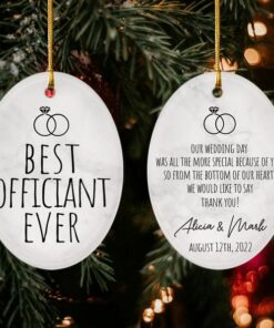 Best Officiant Ever Ceramic Ornament, Funny Wedding Officiant Wedding Crew Gift, Wedding Party Ornament With Sayings, Officiant Gift Idea