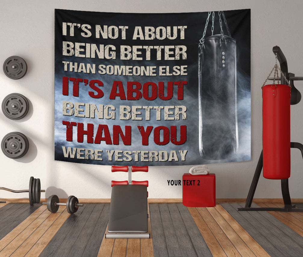 Boxing Gym Banner Tapestry Wall Decor Motivation Quote Boxing Gift