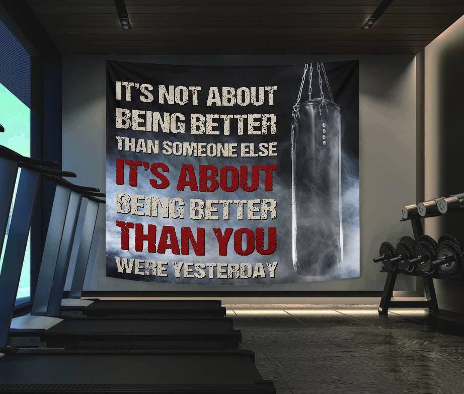 Boxing Gym Banner Tapestry Wall Decor Motivation Quote Boxing Gift
