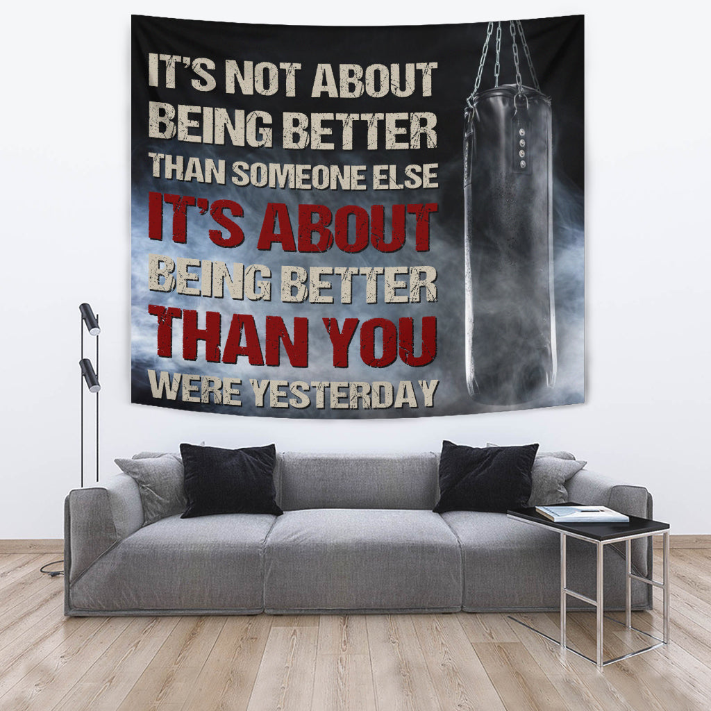 Boxing Gym Banner Tapestry Wall Decor Motivation Quote Boxing Gift