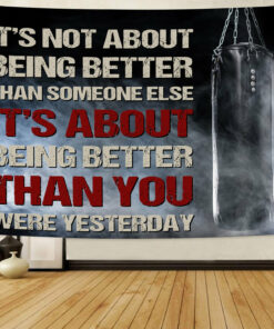 Boxing Gym Banner Tapestry Wall Decor Motivation Quote Boxing Gift
