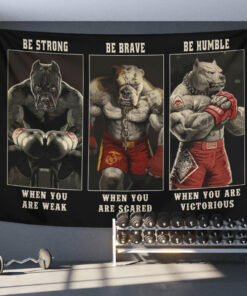 Bulldog Boxing Banner Flag Tapestry