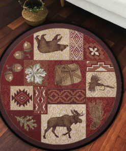 Cabin Hunting Round Rug, Carpet