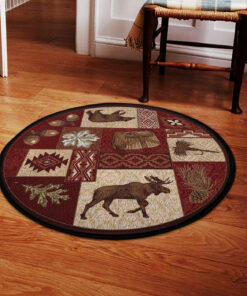 Cabin Hunting Round Rug, Carpet