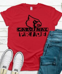 Cardinal Pride Block Letter Distressed Solid Tee