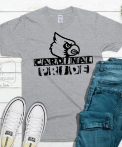 Cardinal Pride Block Letter Distressed Solid Tee